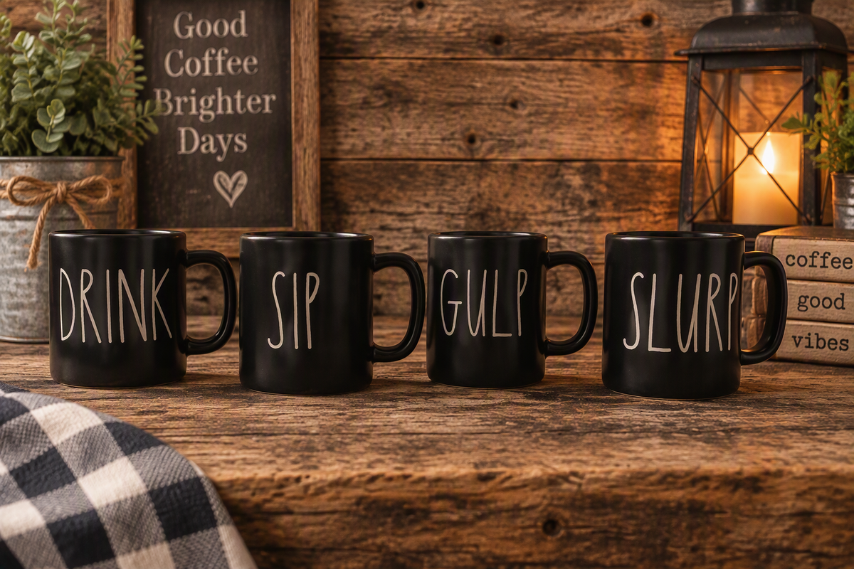 Rae Dunn Expresso Mug Collection | Drink • Sip • Gulp
