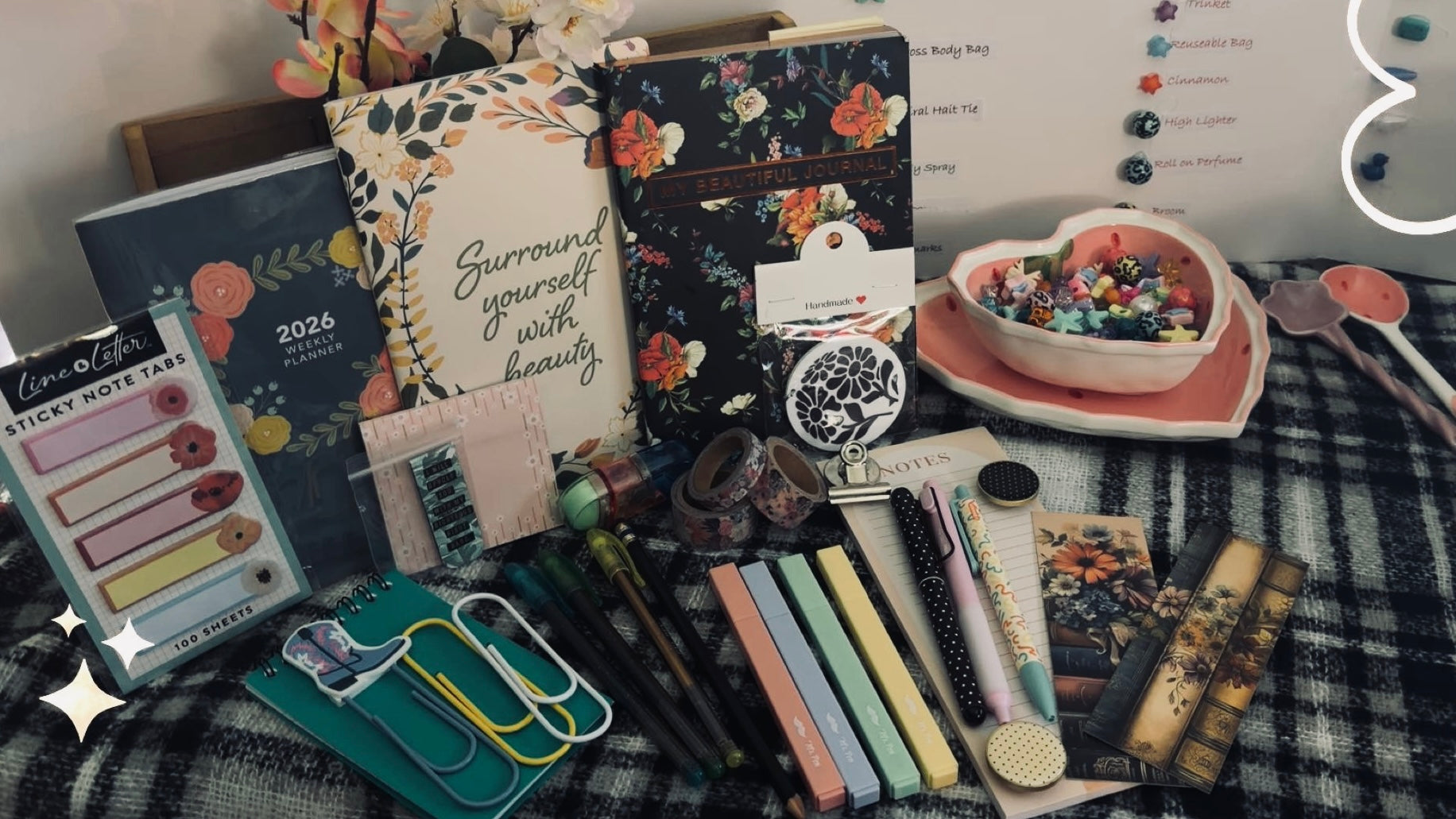 📔Rustic Floral Stationery Basket – Premium Journaling & Planning Bundle
