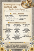 Southern Belle Deluxe Scoop flyer with a rustic country hat, wildflowers, and warm farmhouse styling
